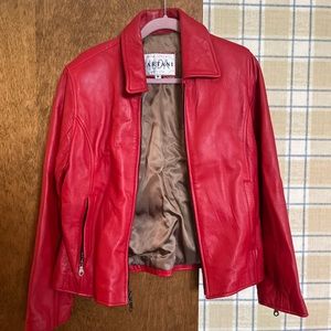 Genuine red leather jacket